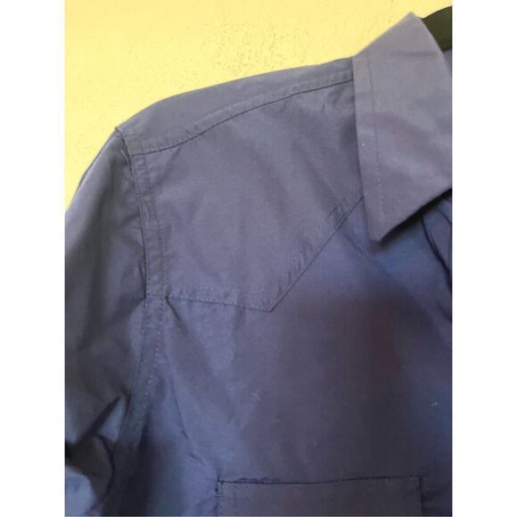 NWT American West Button Up Western Shirt Navy Blue - Picture 4 of 5